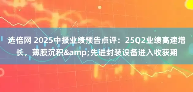 选倍网 2025中报业绩预告点评：25Q2业绩高速增长，薄膜沉积&先进封装设备进入收获期